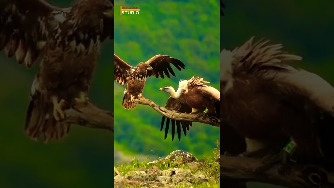 Rare Footage of Golden Eagle Encounters a Vulture
