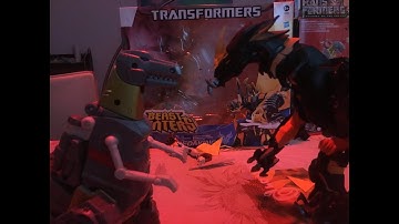 transformers stop motion test Grimlock vs Predaking
