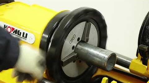 SQ50E+GC03 pipe threading and grooving machine operation demo video