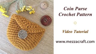 Easy Crochet Coin Purse with Button - Video Tutorial