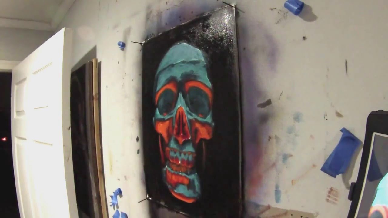 Skull oil painting - YouTube