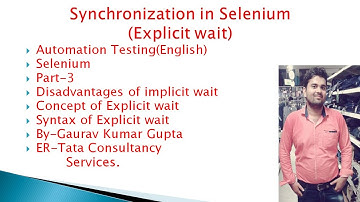 Synchronization in Selenium Part-3  Explicit Wait Automation Testing Selenium Lecture-23.
