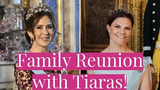 Queen Mary  Shines Wearing Danish Ruby Tiara, & Crown Princess Victoria in Connaught Tiara