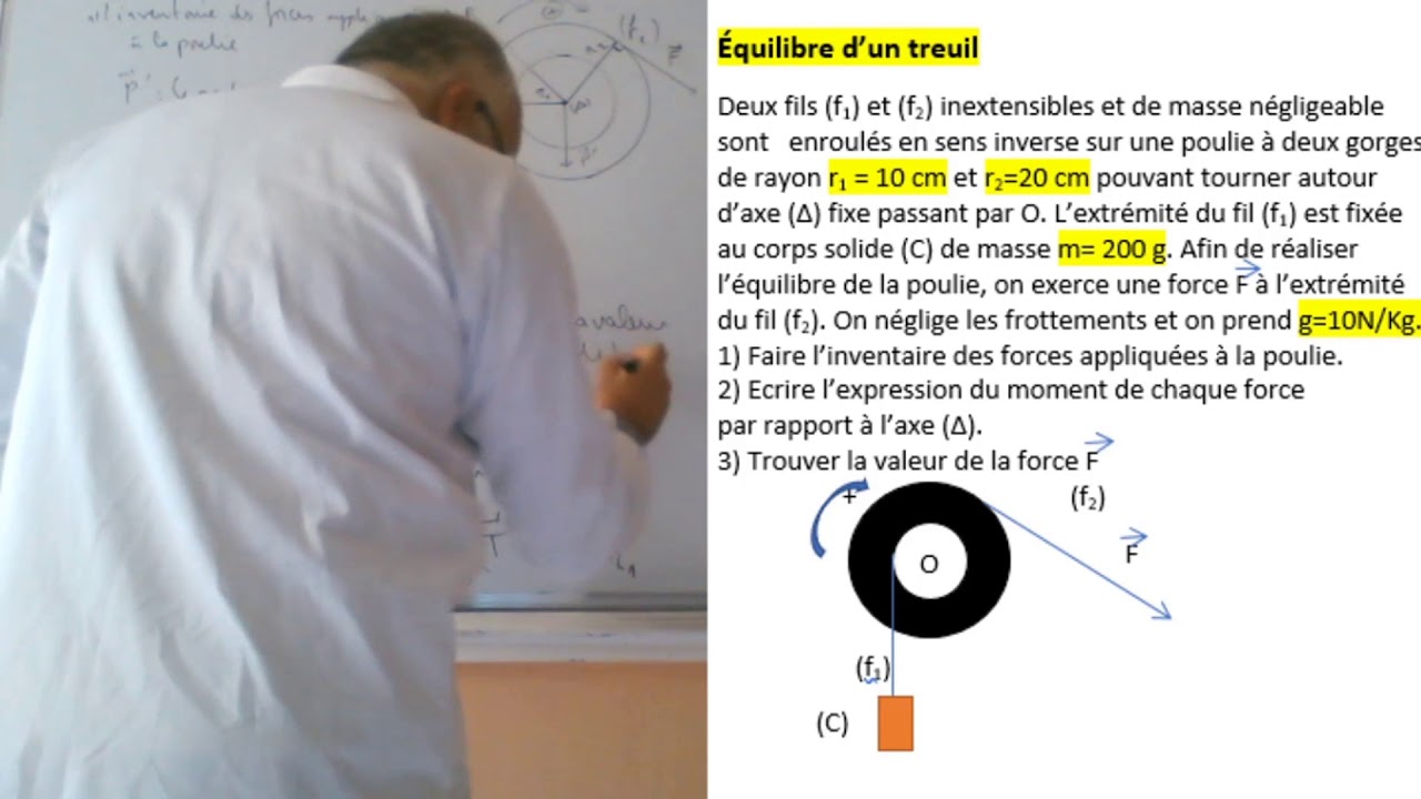 Exercice : Equilibre d'un treuil