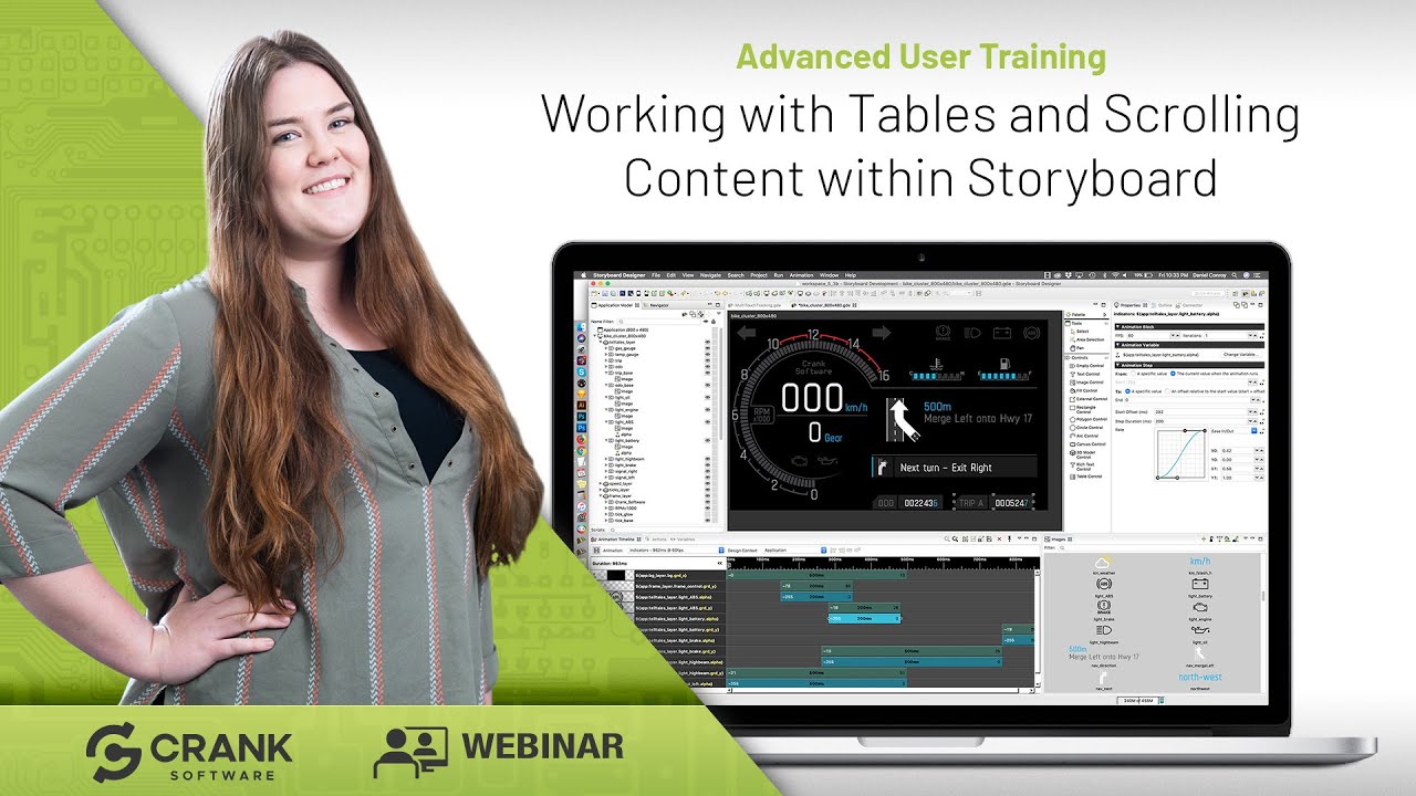 Working with Tables and Scrolling Content in an Embedded GUIs using Storyboard