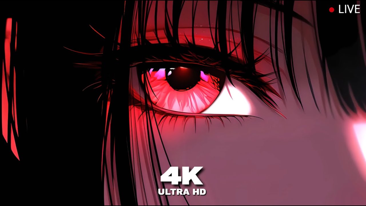 1 Hour Loop - [4K HD] - Glowing Anime Girl Eye - Live Wallpaper & Screensaver