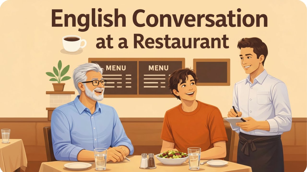 English Conversation at a Restaurant (Easy Ordering Phrases) | Speak English with Robert & Jason