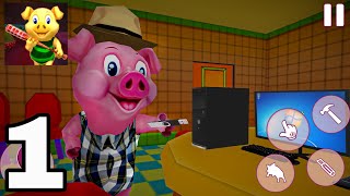 Piggy Family 3D: Scary Neighbor Obby House Escape All Levels Gameplay Walkthrough Part 1 (Android) screenshot 4