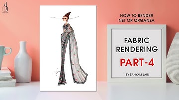 Fabric Rendering - Easy way to draw and render Net or Organza on Fashion illustration | Sanyam Jain