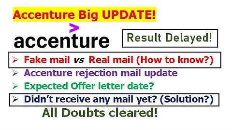 Why Accenture is sending Rejection mail | Didn