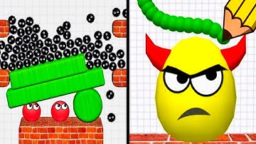 Draw To Smash vs Hide Ball - All Levels Gameplay (Android,iOS) Part 44