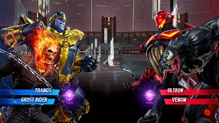 Thanos & Ghost Rider vs Ultron & Venom (Hardest AI) - Marvel vs Capcom: Infinite