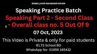 Speaking Part 2 - Second Class - Overall class no. 5 Out Of 9