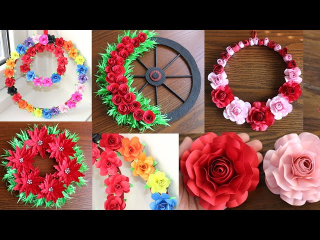 Paper Flower Wall Hanging- Easy Wall Decoration Ideas - Paper craft - DIY Wall  Decor 