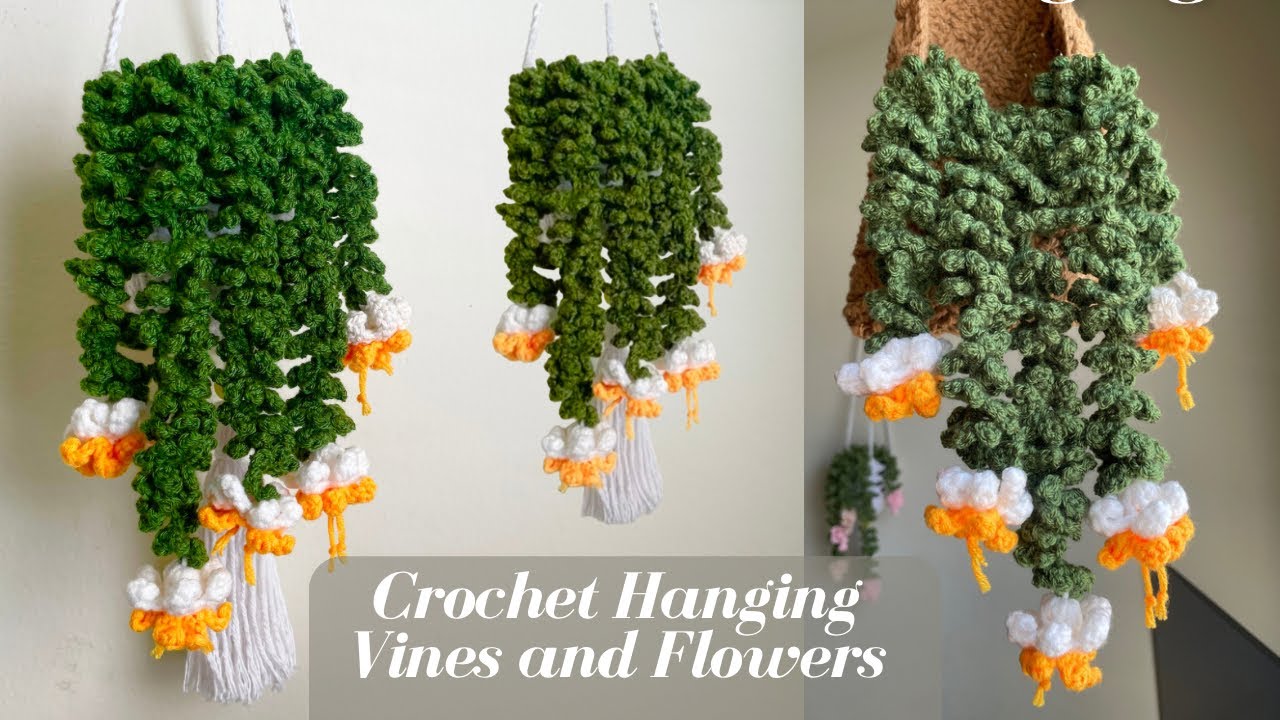 SUPER EASY Crochet Hanging Vines with Dangling Flowers