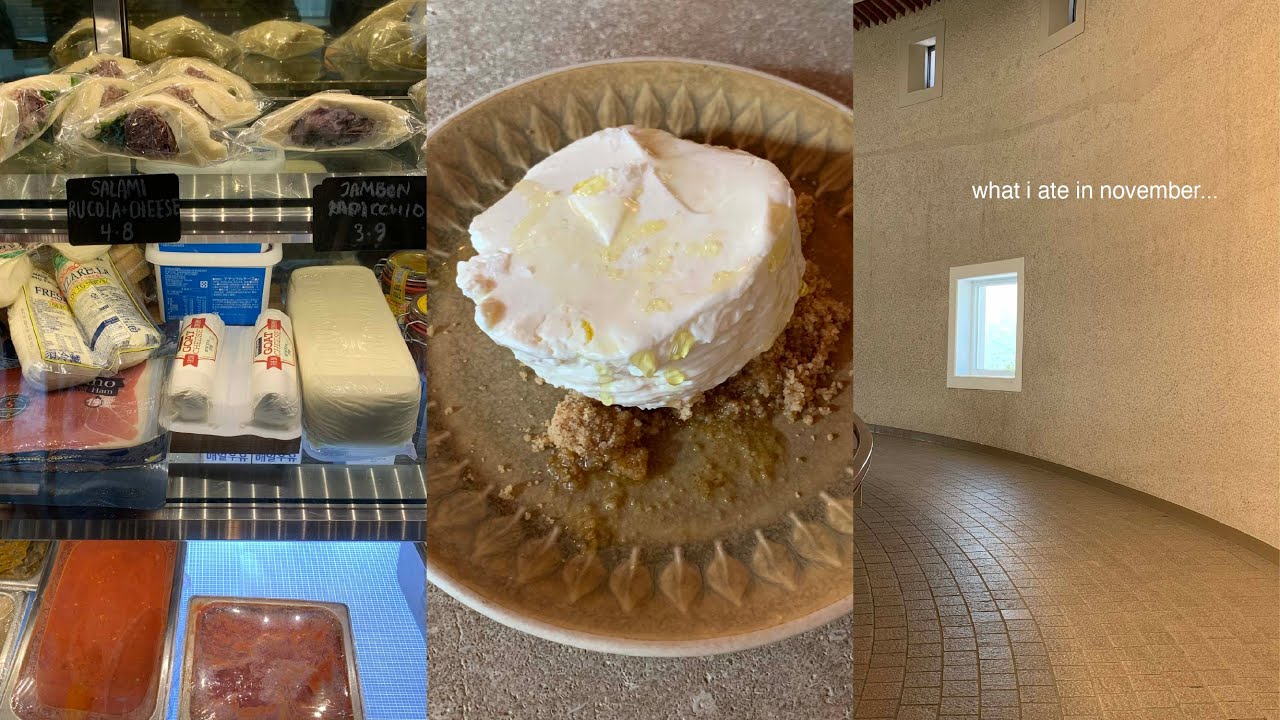 what i ate in november 𓍯. 묘하게 계속 먹게 되는 치즈케이크를 발견했다 🥧. 11월 서울 일상 모음집 🐾