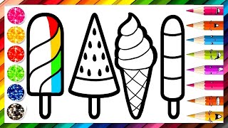 Dessiner Facilement Des Glaces Dessin Et Coloriage Apprendre les couleurs - Coloriage Magique