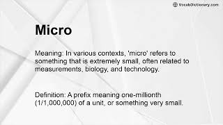 Micro Meaning