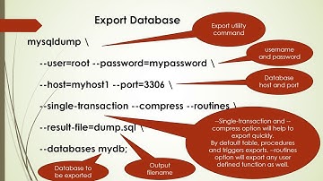 MariaDB MySql : Export and Import database