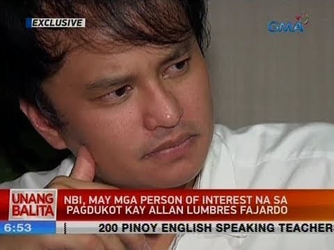 UB: NBI, may mga person of interest na sa pagdukot kay Allan Lumbres Fajardo