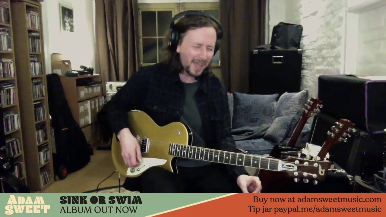 Adam Sweet 'Mr Banker' livestream clip with 2 guitars and a looper
