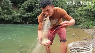 Fishing Exciting, Use Catch Fish Big Net, Catch Many Fish In The River