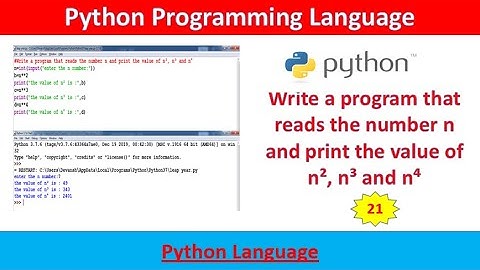 #sssci2022 Write a program that reads the number n and print the value of n², n³ and n⁴ in python