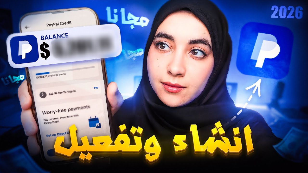 فتح حساب بايبال PayPal مفعل 2026 وربطه بالبطاقة البنكية + طريقة السحب واستلام الأموال بدون مشاكل!