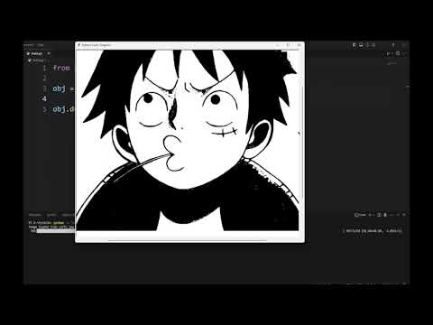 Luffy using python code #shorts #shortvideo #onepiece #python #sketch #luffy #anime #kingofpirates