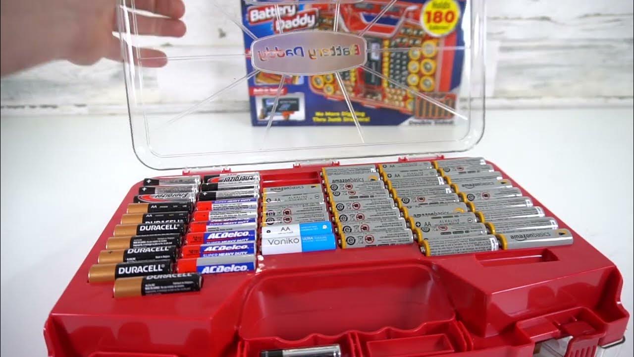 Battery Daddy Battery Organizer Storage Case with Tester, Stores