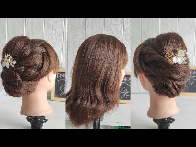 Easy hairstyle for short hair (Sanggul Modern Sanggul Wisuda untuk Rambut Pendek) class=