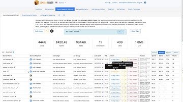 Quick Negative Matcher FULL TUTORIAL - Amazon PPC Optimization With Negative Match Keywords, Samurai