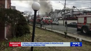 1 dead, 2 injured in massive Queens fire