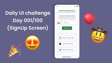 Daily UI Challenge - Day 001/100 (SignUp Screen) | Join the Challenge!