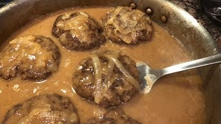 Hamburger steak in an onion gravy! check out my merch!
www.facebook.com/cajunninjaproducts music by horace trahan song:
"h.d.t.v."