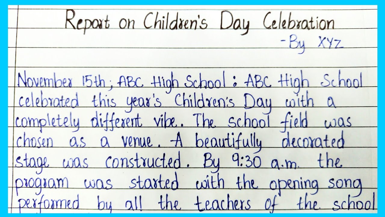Report On Children s Day Celebration EssentialEssayWriting 