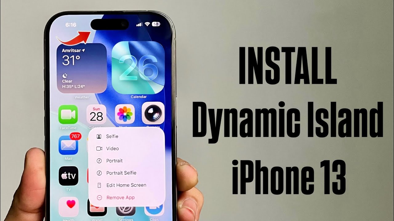 iOS 26 on iPhone 13 - How to Enable Dynamic island on iPhone 13 iOS 26 ...