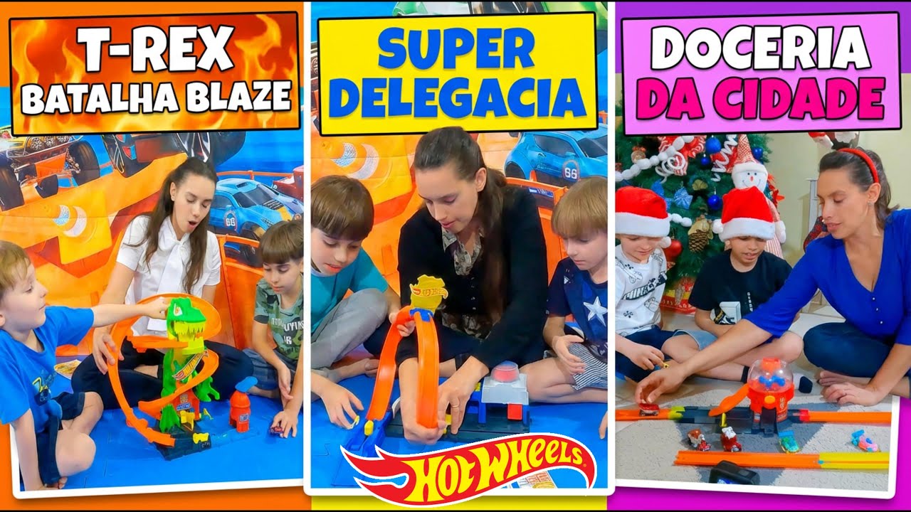 Lançamentos hot wheels 2025 - T-rex batalha blaze - Super delegacia e doceria do centro da cidade