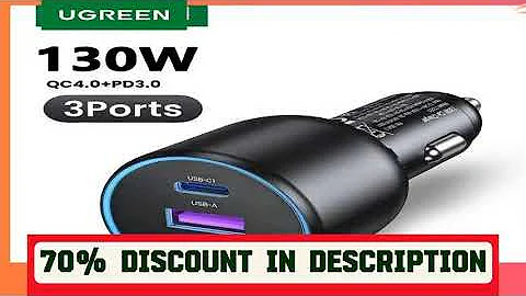 A must-have product! UGREEN 130W USB C Car Charger For Xiaomi iPhone 17 Samsung Galaxy S25 Laptops
