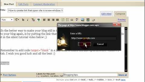 How to create link open in a new window or tab