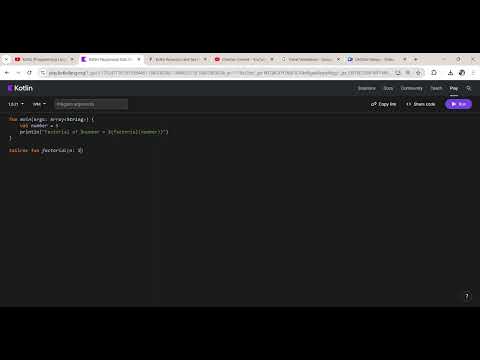 Kotlin (Programming Language) Project 40: 'Factorial Use Tail Recursion' Created by Trishanth Kumar