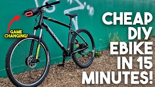 HOW TO CONVERT A CHEAP BIKE INTO AN EBIKE IN 15 MINUTES!!!