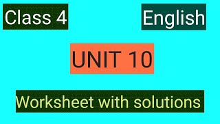 #studytime Class 4/English/Unit 10/The naughty boy/Pinnochio/Worksheet with solutions