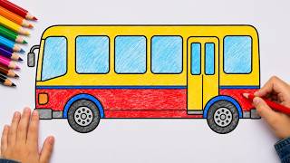 Bus Coloring Page for Kids | Easy School Bus Drawing & Coloring Bus Coloring Page for Kids | Easy School Bus Drawing & Coloring