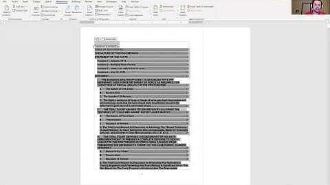 How To Create A Legal Table of Contents In Microsoft Word 2016.