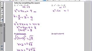 Algebra 2 Lesson 4 6 Completing the Square