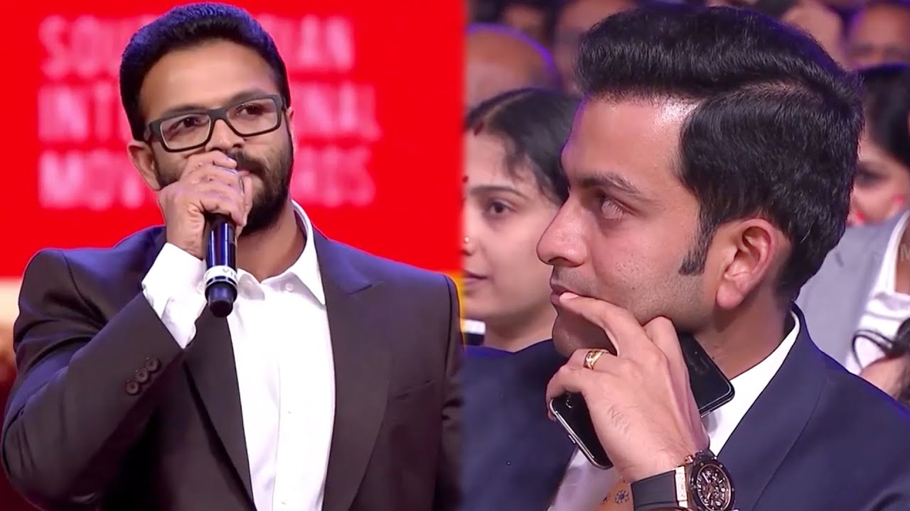 Prithviraj Sukumaran Impressed With Actor Jayasurya's Dynamic Winning Speech At SIIMA