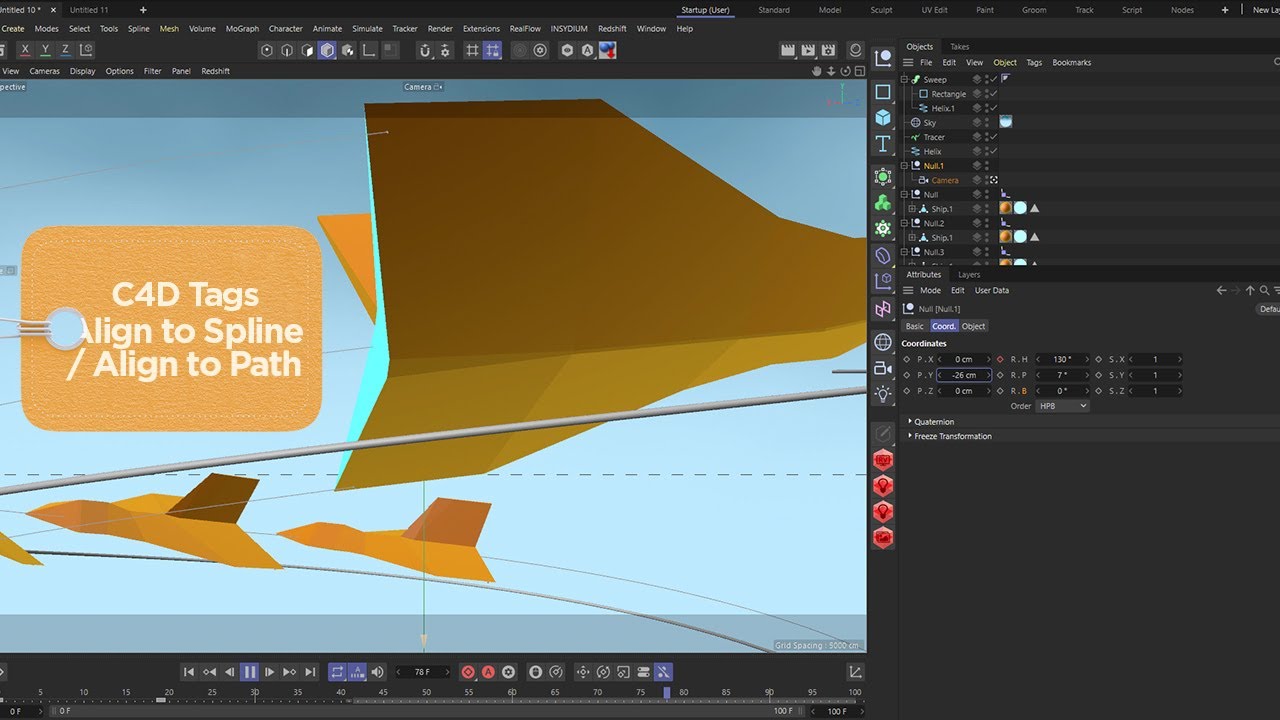 Alight to Spline / Align to Path - Cinema 4D Tags - YouTube