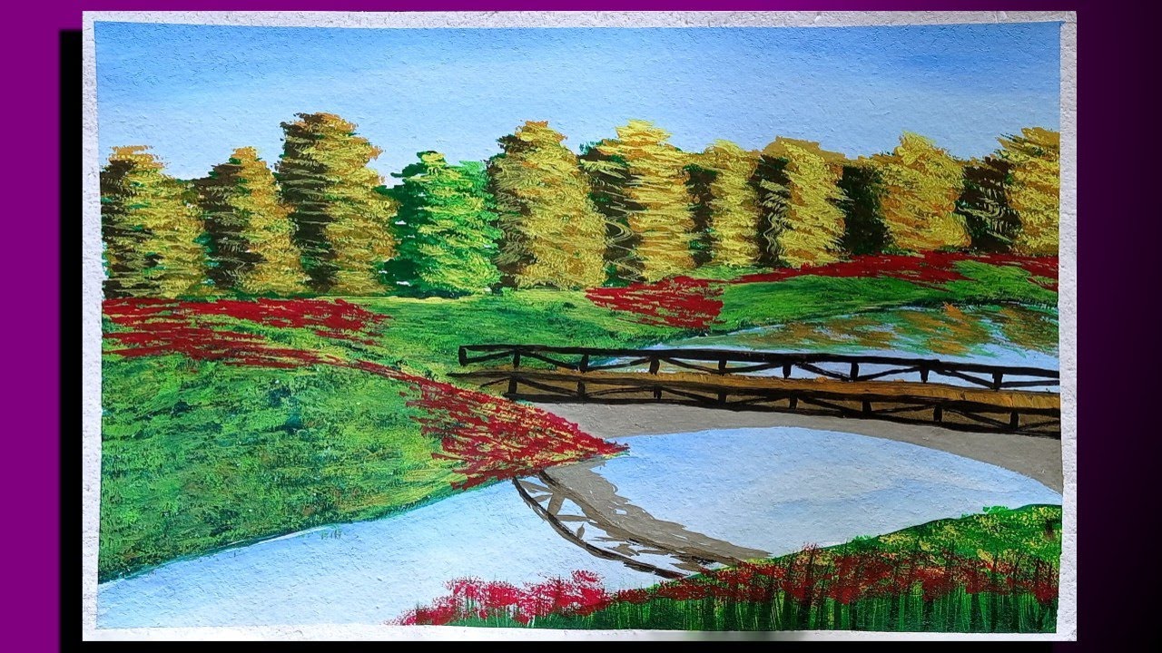 Easy Scenery Drawing / Beautiful Landscape Drawing Step By Step YouTube