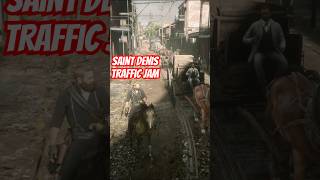 RDR2 A random traffic jam formed in Saint Denis